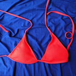 Red Triangle Bikini Top